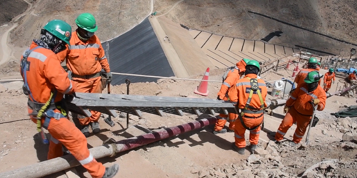 Men working on mining field