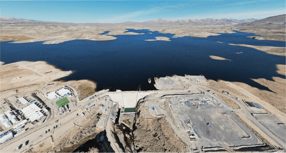 Vista panorámica de la presa Vizcachas que almacenará excedentes de agua en temporada de lluvias