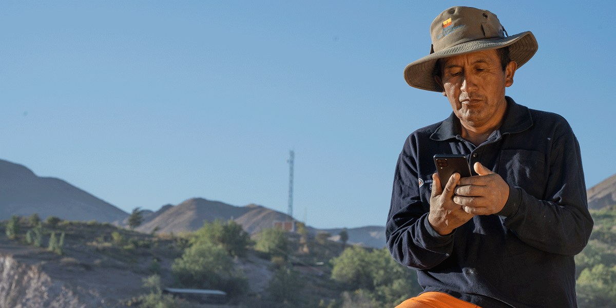 A person looking at his phone