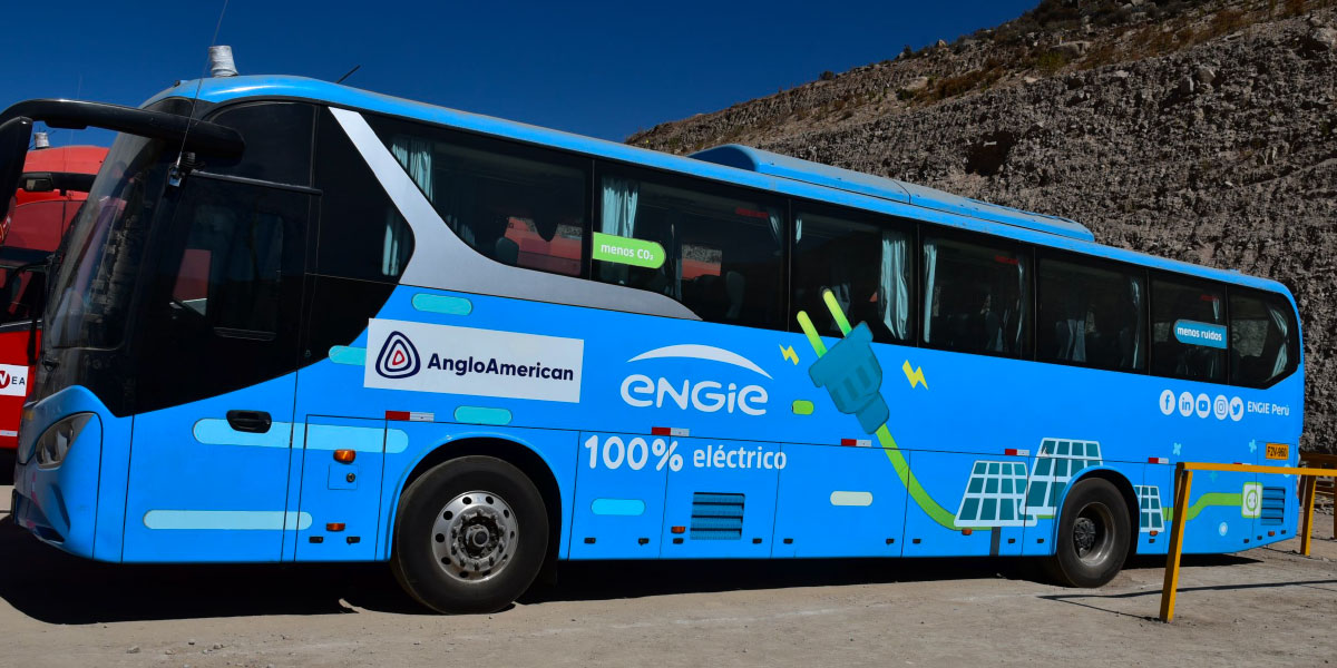 Anglo american blue bus