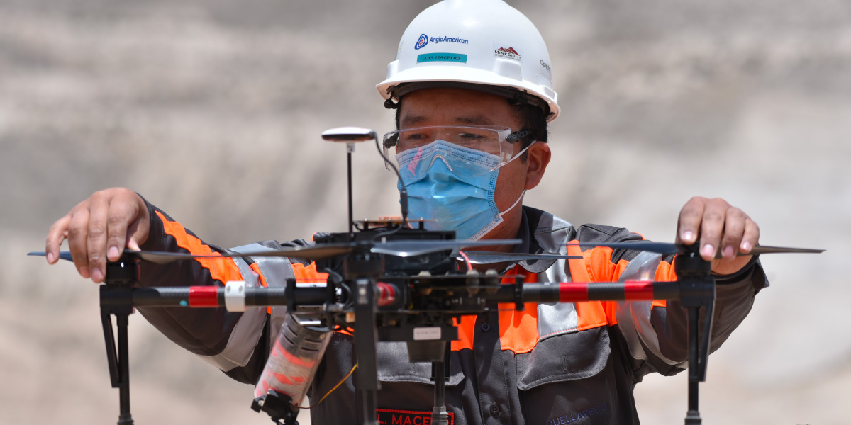 Man holding drone