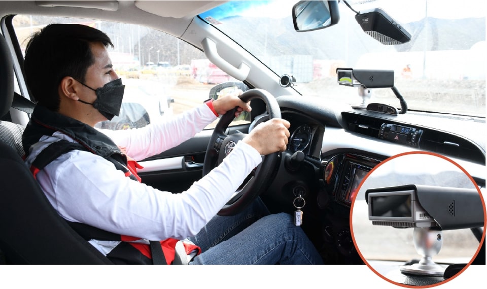 Men driving car